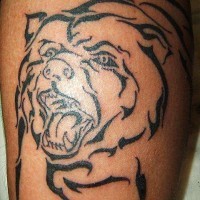 minimalistico orso tatuaggio nero