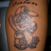 Baseball player bear tattoo