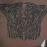 Minimalistic tribal bear tattoo