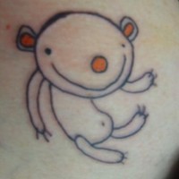 Le tatouage minimaliste d'ours joyeux