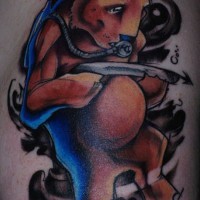 Tatuaje a color  un oso buseando