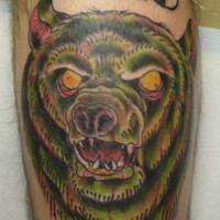 Le tatouage d'ours zombie mort