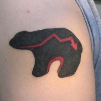Bear symbol red and black tattoo