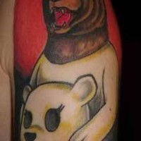 costumi di orso marrone e orso polare tatuaggio