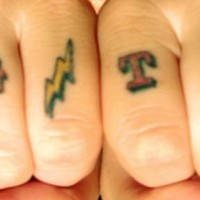 Finger tattoo, big time with lightning