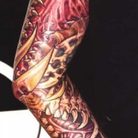 Amazing biomechanical arm tattoo