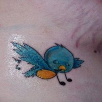 Singing bird tattoo