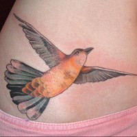 Tatuaje en el costado, ave que remonta el vuelo