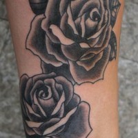 Le tatouage de roses en noir et blanc