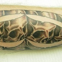 Skulls tattoo monochrome