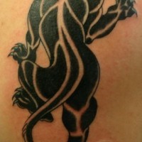Crawling black panther tattoo