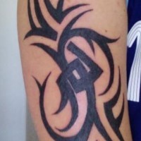 Regular tribal tattoo on arm
