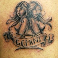 Gemini girls black tattoo