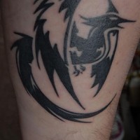 Schwarzes  Phönix Tattoo