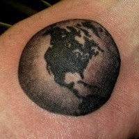 Planet earth monochrome tattoo
