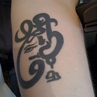Mystic buddhist symbols tattoo