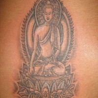 Buddhist stone sanctuary tattoo