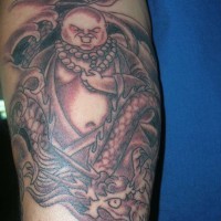 Le tatouage de gros Bouddha avec un dragon