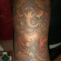 Coloured ganesha hindu tattoo