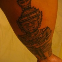 Stone buddhist deity tattoo
