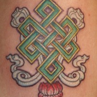 simbolo verde buddista tatuaggio