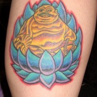 Goldener fetter Buddha Tattoo