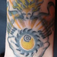 Le tatouage d'état de nirvana en couleur