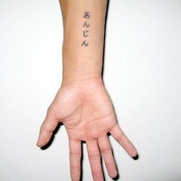 Hieroglyphen auf Arm Tattoo
