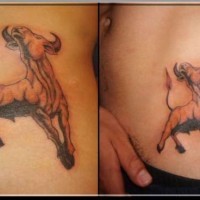 Le tatouage de taureau rouge courant