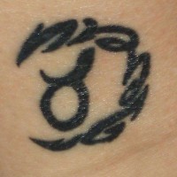 Taurus symbol black ink tattoo