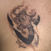 Taurus symbol qualitative tattoo