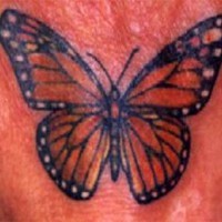 Realistic monarch butterfly tattoo