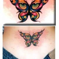 Le tatouage de papillon avec des yeux sur les ailles