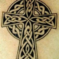 Stone celtic cross tattoo