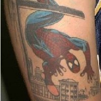 Classic comic series spiderman tattoo