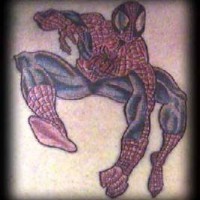 Ultimate spider-man coloured tattoo