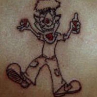Drunk cartoon character tattoo