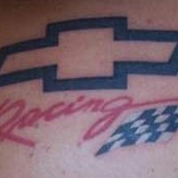 Chevrolet logo racing car tattoo