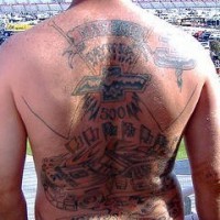 Chevrolet racing car fan tattoo