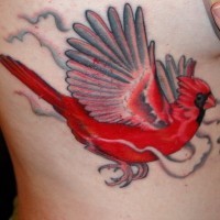 cardinale rosso nella nebbia tatuaggio