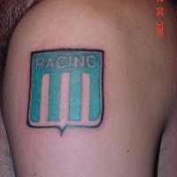 Classic car race logo tattoo