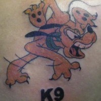 K9 goofy tattoo in colour