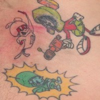 Marvin le Martien avec le tatouage des extra-terrestres