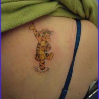 Cartoonischer springender Tiger Tattoo