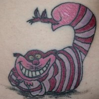 Le tatouage de chat Bonjour je suis Cheshire en couleur