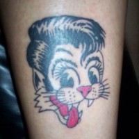 Tattoo mit Kater Elvis Presley