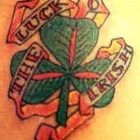 Luck the irish shamrock tattoo