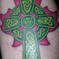 Celtic green knotted cross