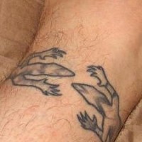 Two lizards armband tattoo