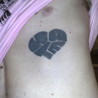 Black broken heart tattoo